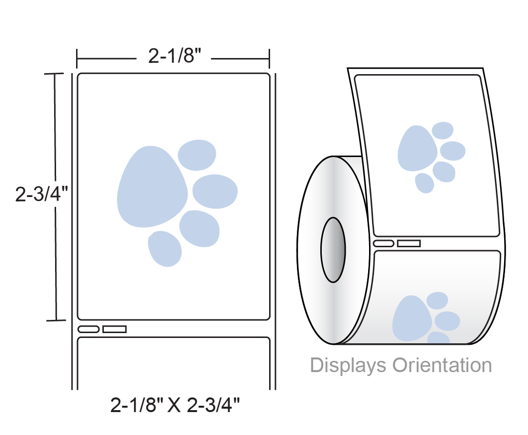 Veterinary Prescription Labels with Paw Print - 2-1/8